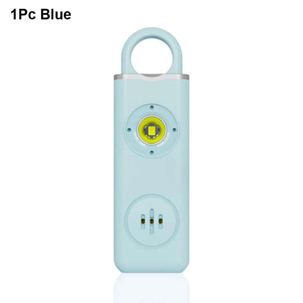 130dB Personal Alarm with LED – Compact Rechargeable Keychain.