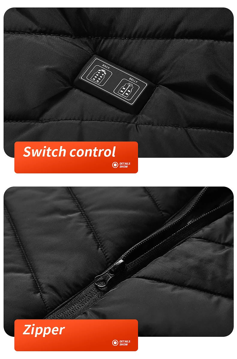 USB Heated Vest - Lightweight Winter Warming Jacket for Outdoor Use.