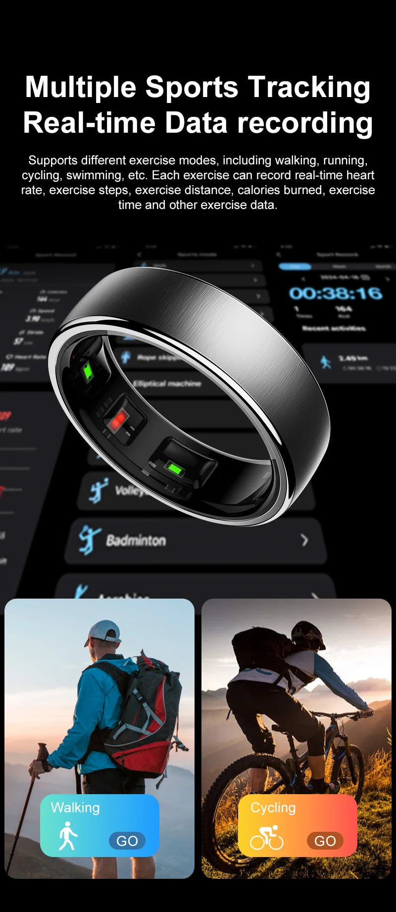 Smart Bluetooth Ring R10 – Heart Rate, Sleep & Activity Tracker
