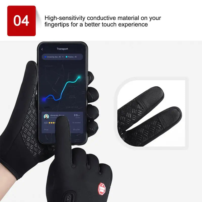Waterproof Winter Touchscreen Gloves – Warm, Windproof, Anti-Slip for Outdoor & Cycling