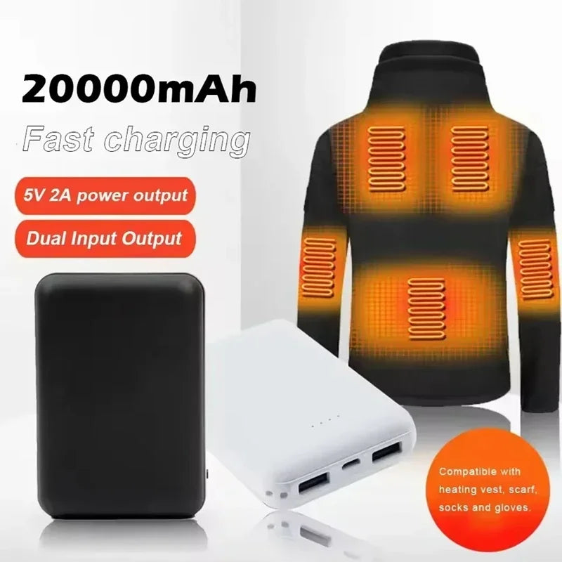10000mAh USB Power Bank | Fast Charging Portable External Battery for Heated Vest & Devices