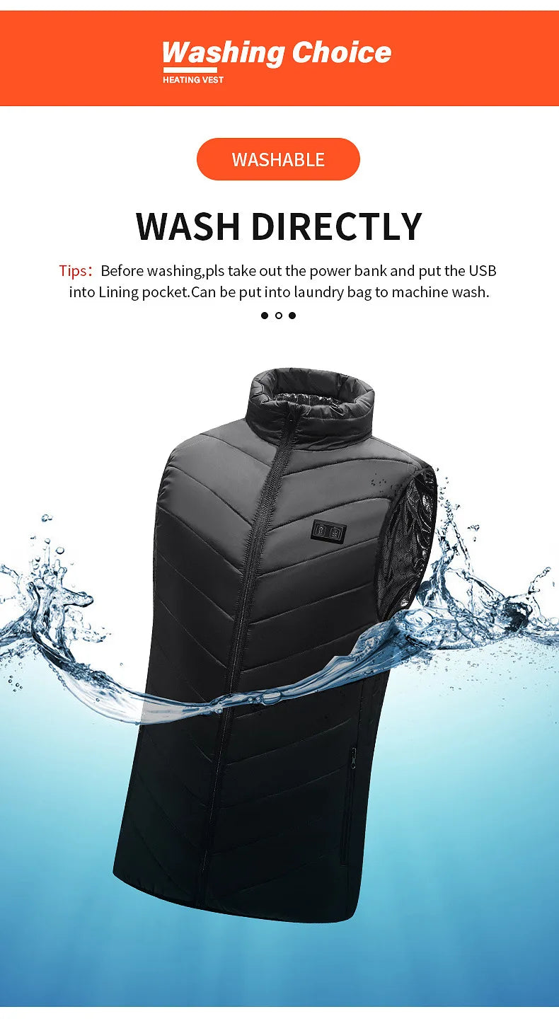 USB Heated Vest - Lightweight Winter Warming Jacket for Outdoor Use.