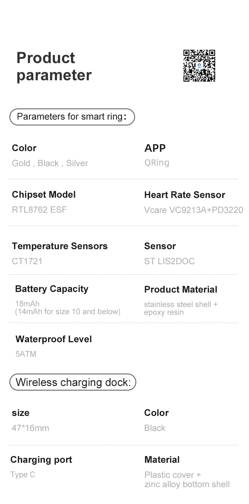 Smart Bluetooth Ring R10 – Heart Rate, Sleep & Activity Tracker