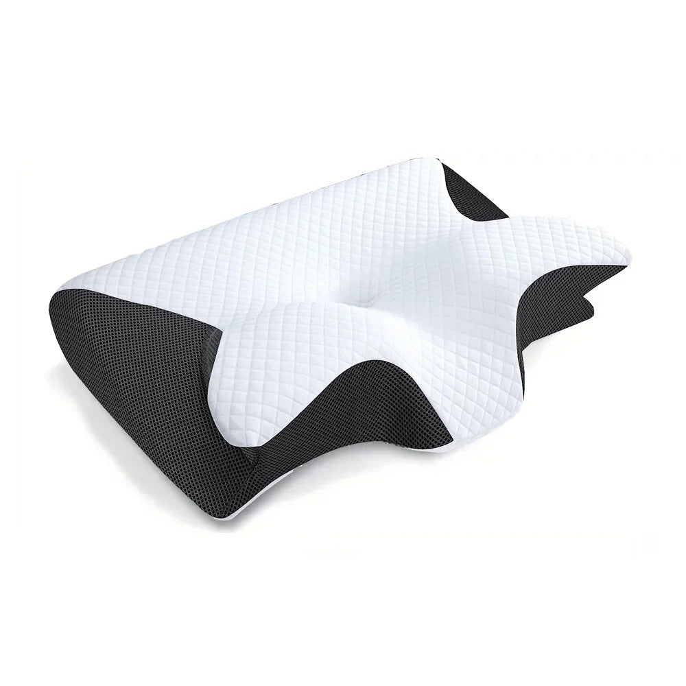 Orthopedic Style Memory Foam Neck Pillow for Better Sleep.
