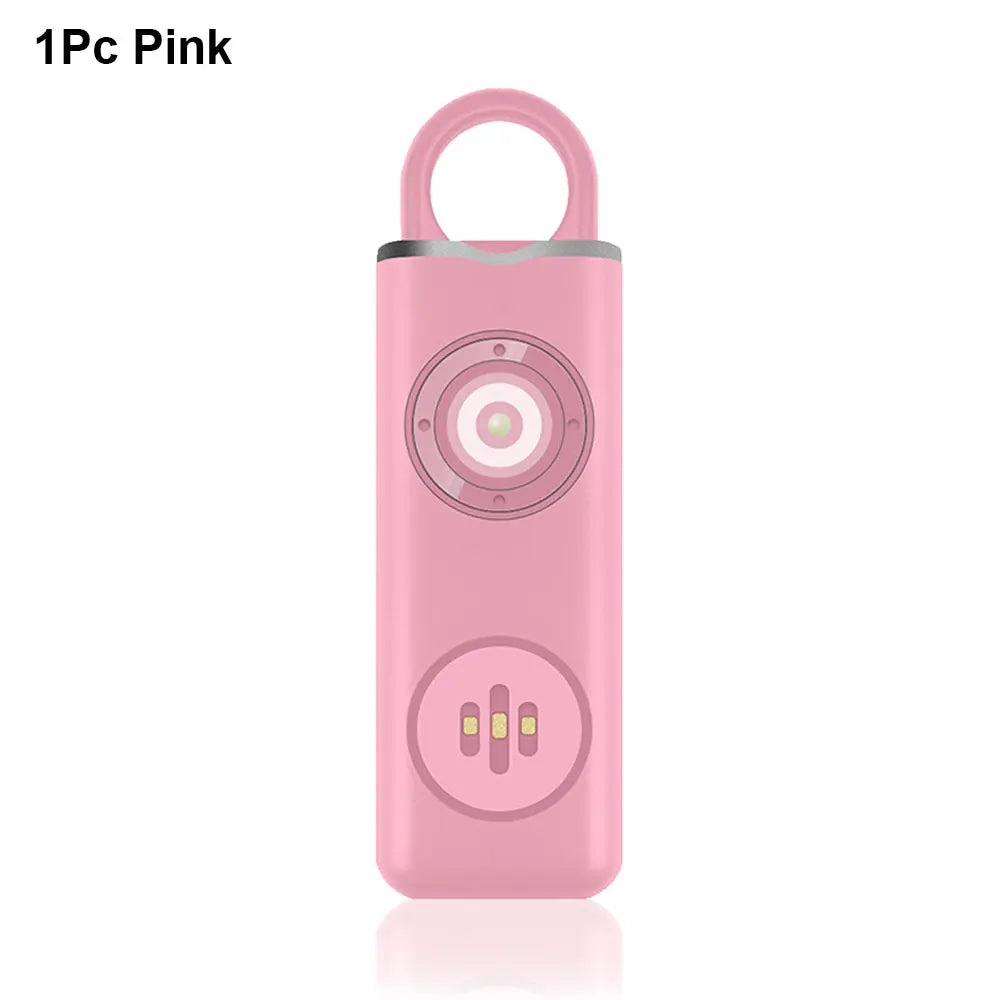 130dB Personal Alarm with LED – Compact Rechargeable Keychain.