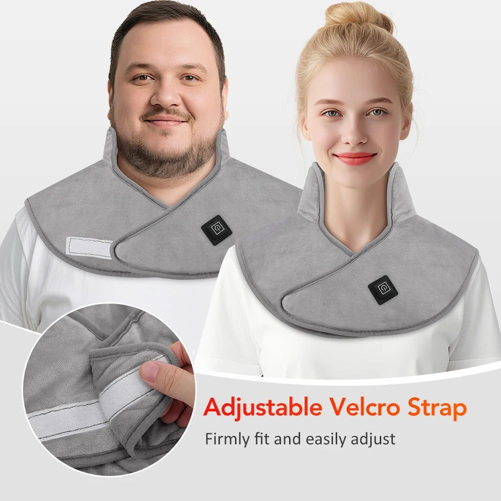 Electric Heated Neck & Shoulder Wrap – 3 Heat Levels, USB Powered