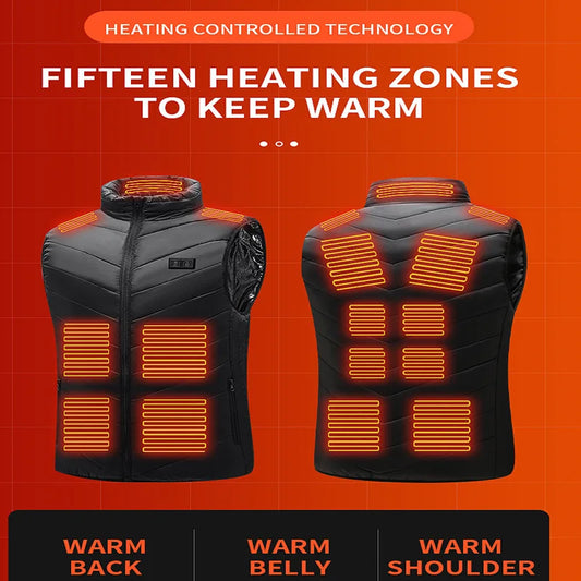 USB Heated Vest - Lightweight Winter Warming Jacket for Outdoor Use.