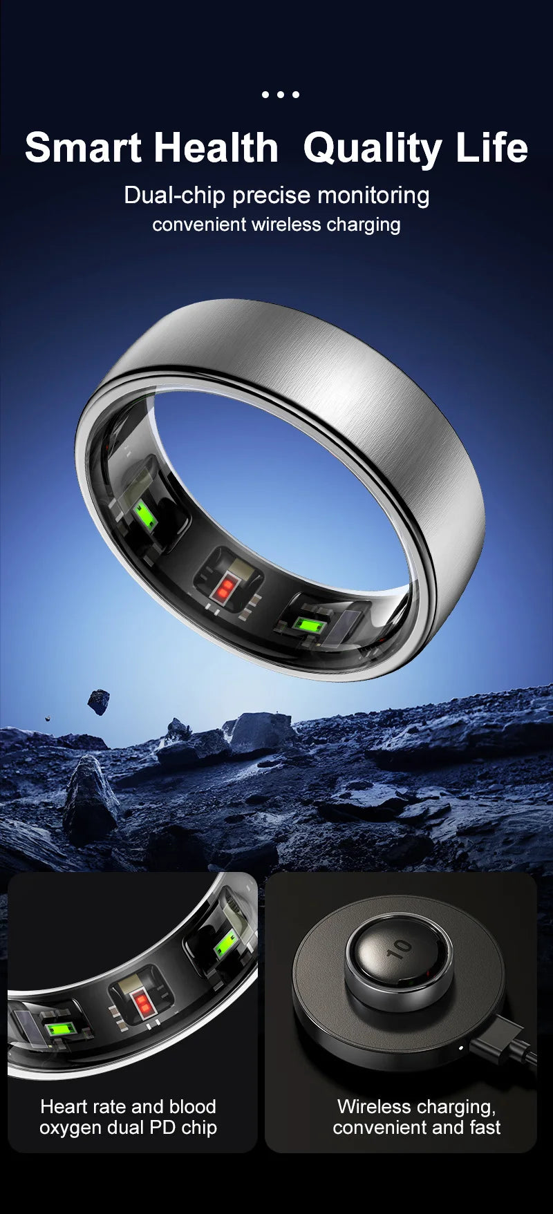 Smart Bluetooth Ring R10 – Heart Rate, Sleep & Activity Tracker