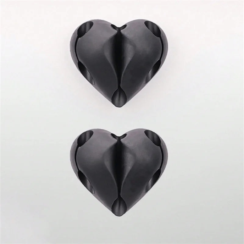 2PCS Heart-Shaped Cable Organizer | Cute Desk & Car Cable Holder | Mini USB Wire Clips.