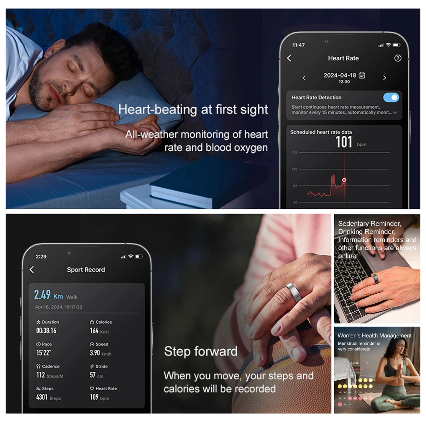 Smart Bluetooth Ring R10 – Heart Rate, Sleep & Activity Tracker