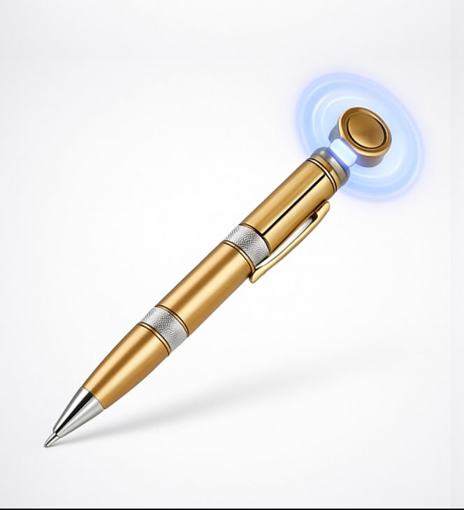 Relieve Stress Spinner Pen Gyroscope Decompression Light Ball Pen Shape Finger Gyro Writing Pen